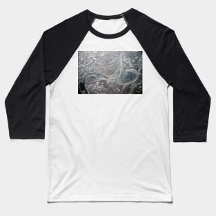 Russia Aerial view of oxbow lakes on the frozen Volga River. Baseball T-Shirt